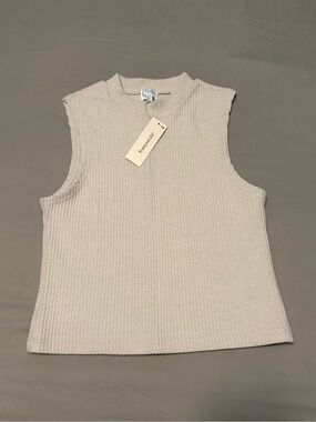Francesca's Collections Ribbed Sleeveless Tank - Grey